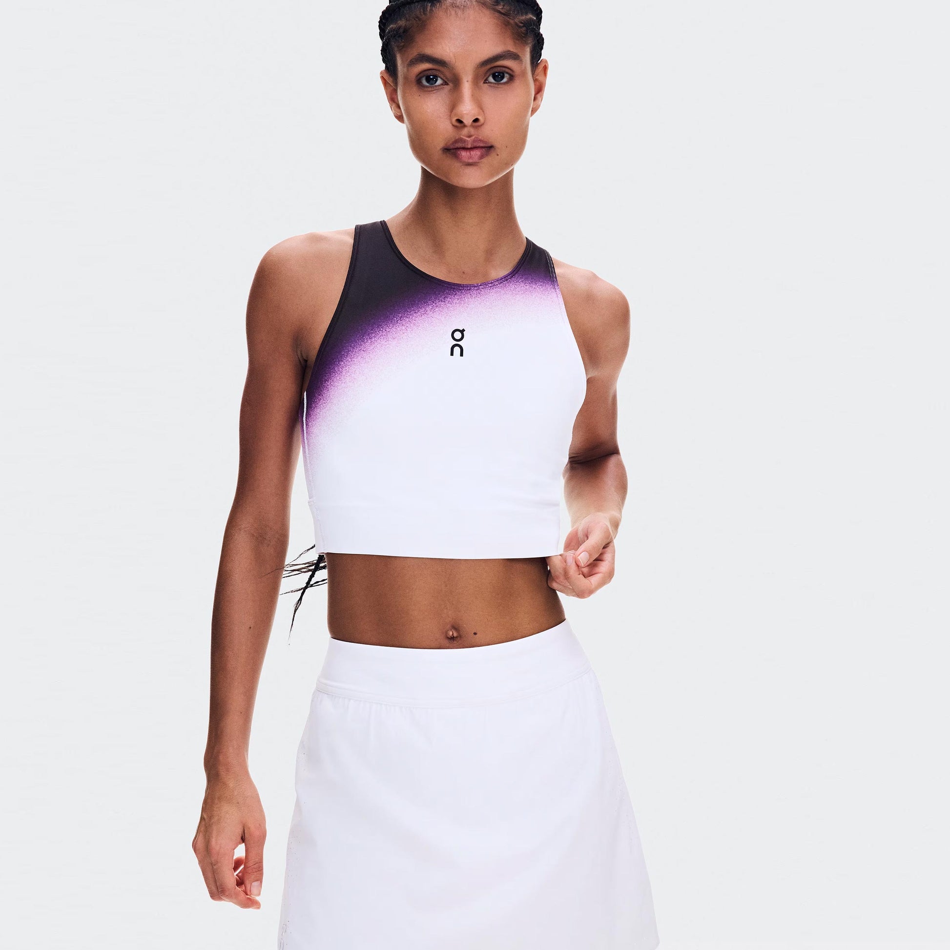 On Court Crop Swing Tank top Kobiety - biały, jagoda