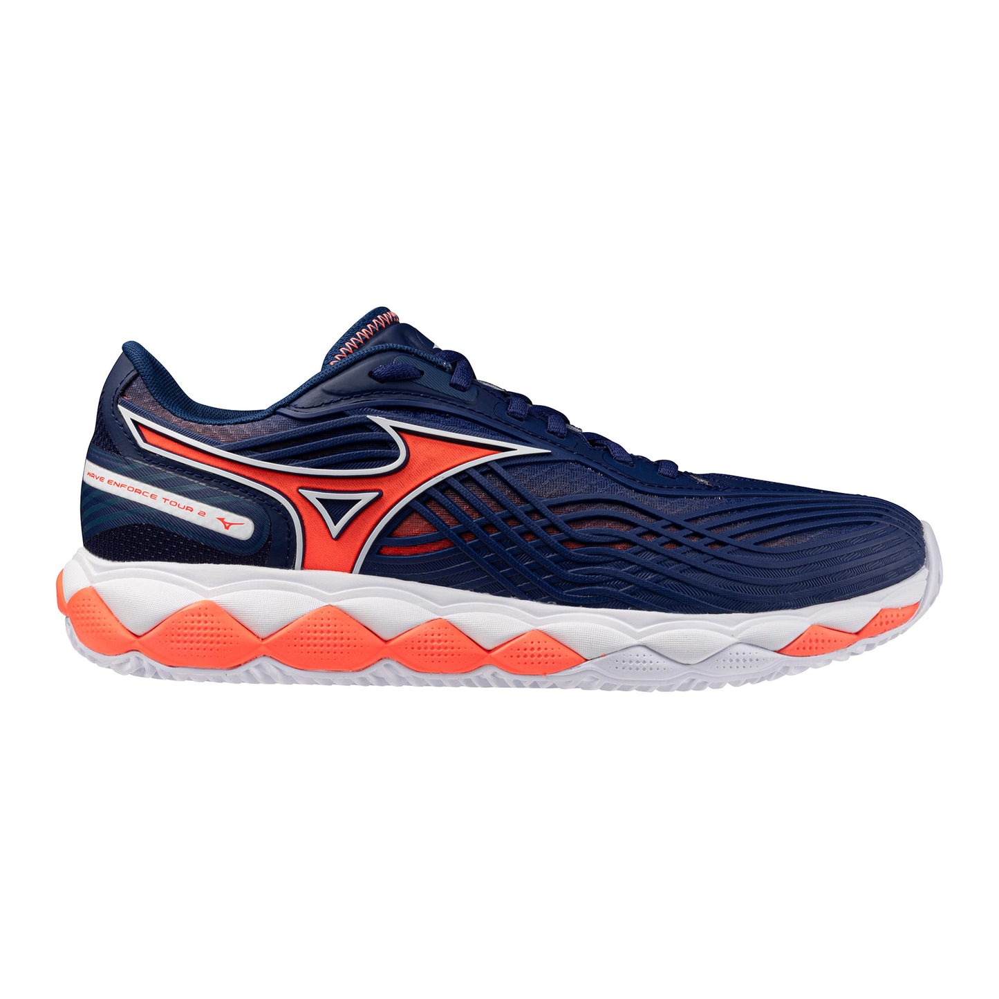 Mizuno Wave Enforce Tour 2 buty do tenisa ziemnego Mężczyźni - ciemnoniebieski, pomarańczowy