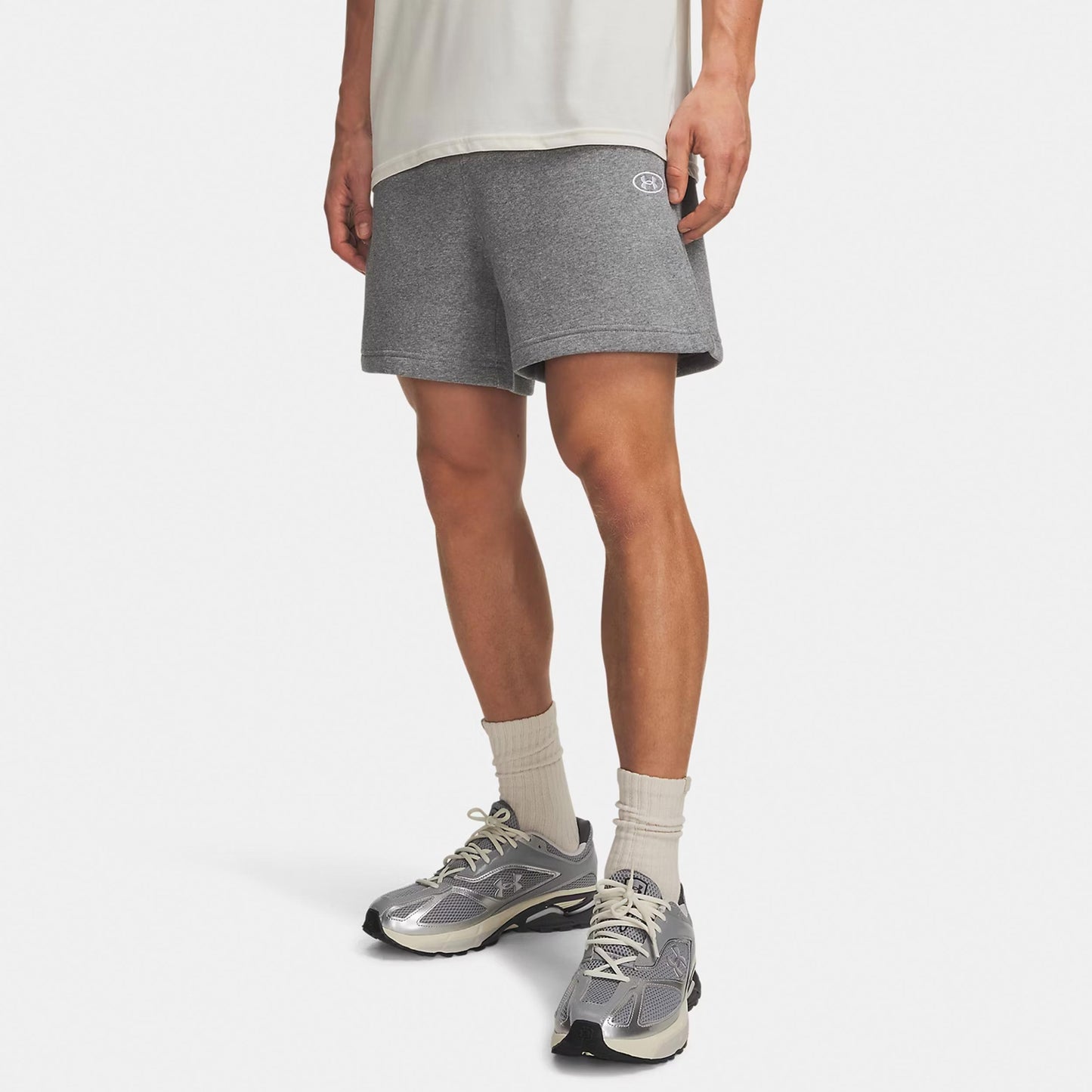 Under Armour Rival Fleece  Szorty Mężczyźni - szary, biały