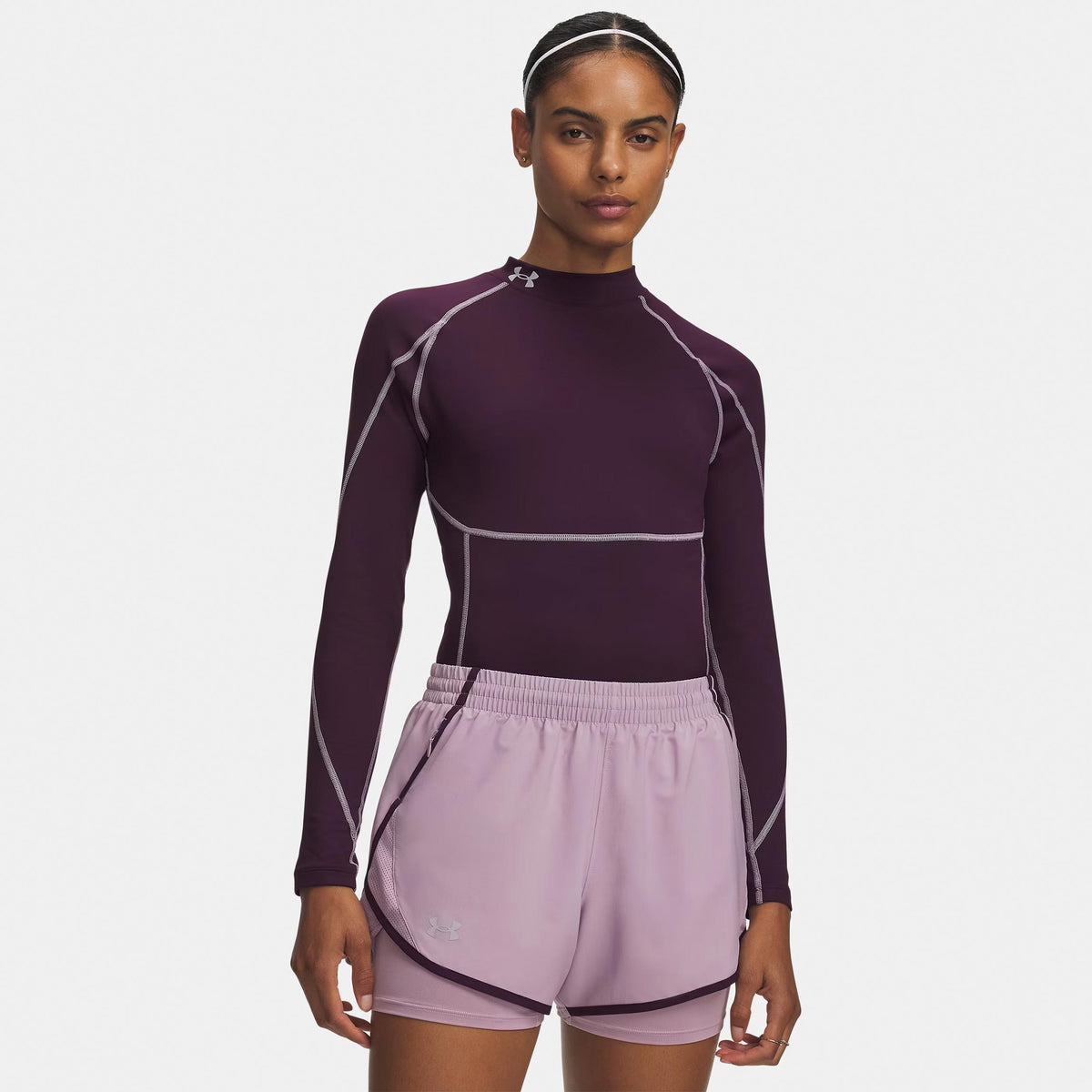 Under Armour ColdGear Elite Długi Rękaw Kobiety - liliowy, srebrny