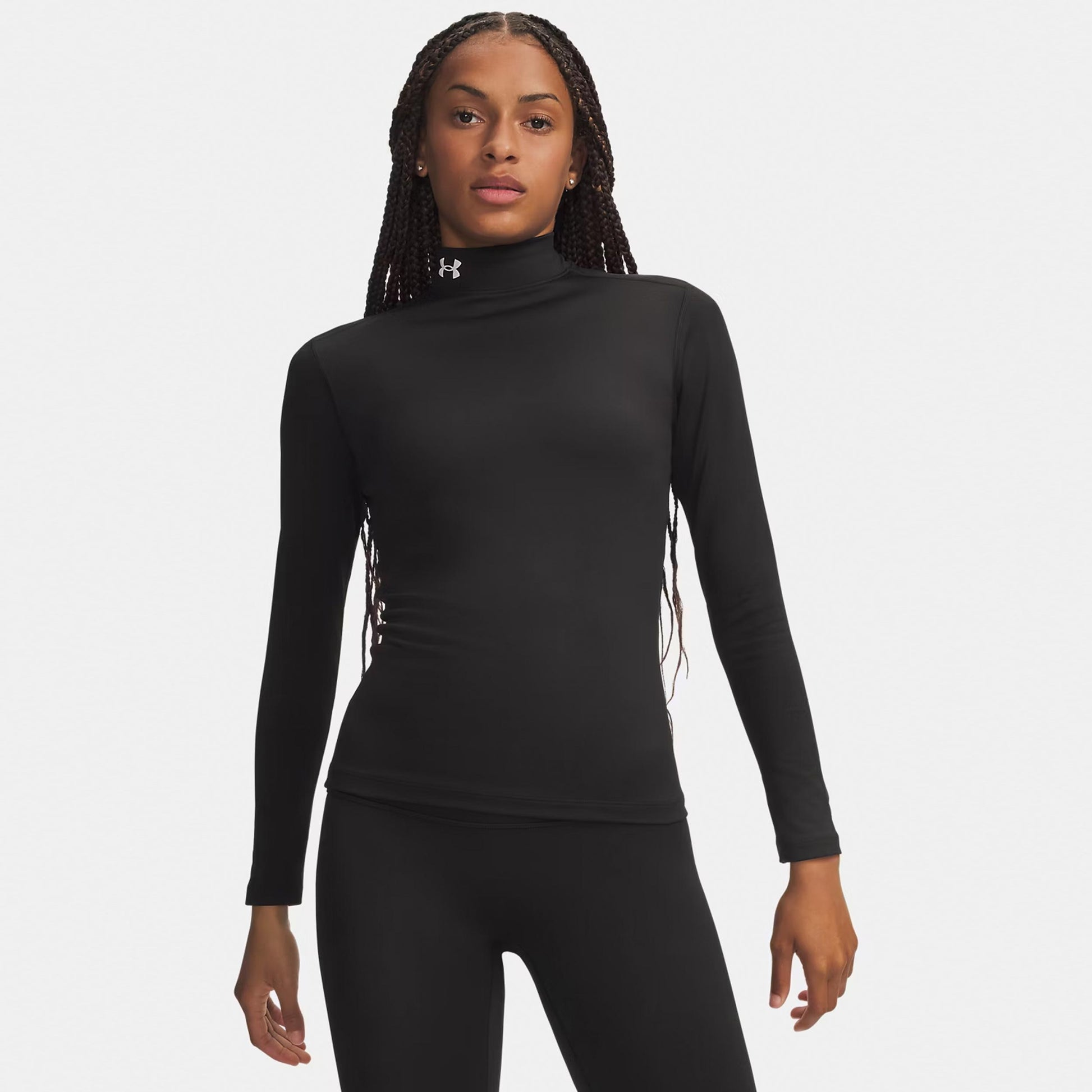 Under Armour ColdGear Mock Długi Rękaw Kobiety - czarny, biały