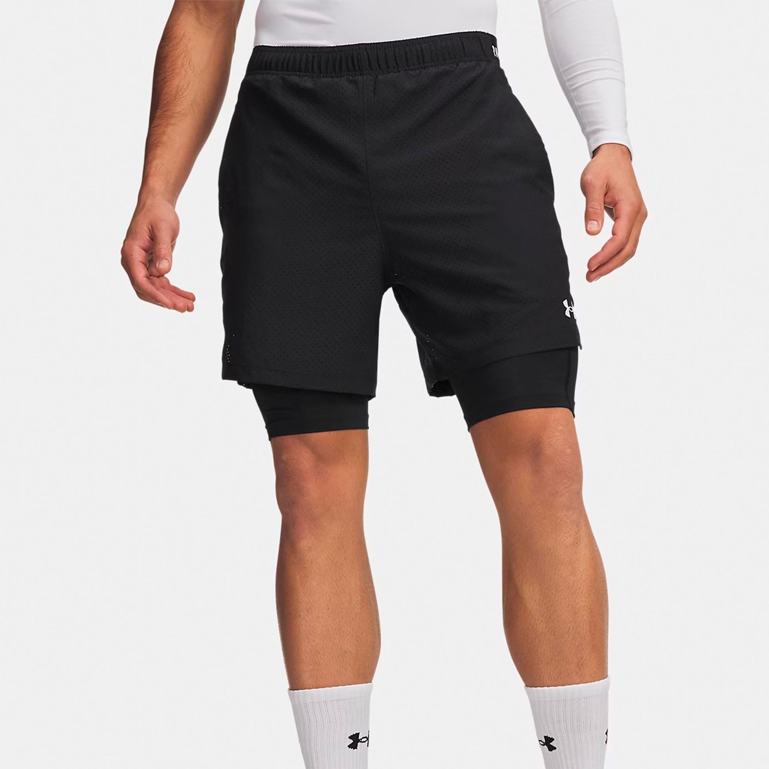 Under Armour Vanish Woven 2.0 2n1 Szorty Mężczyźni - czarny, biały