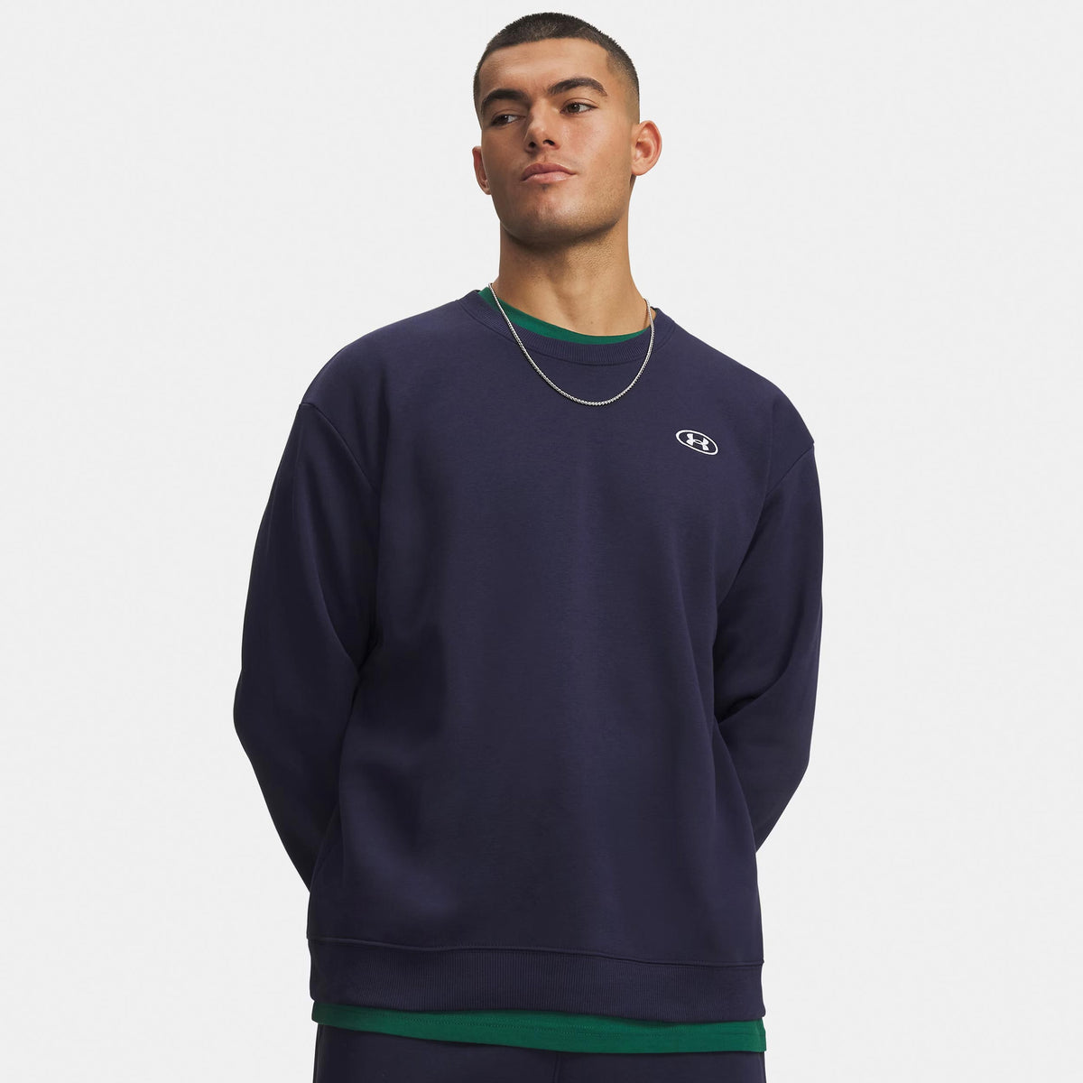 Under Armour Rival Fleece Crew Bluza Mężczyźni - niebieski, biały