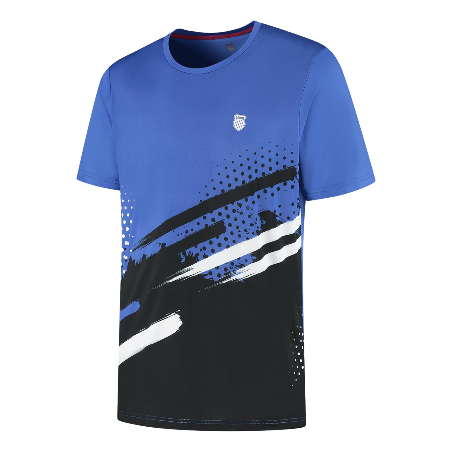 K-Swiss Hypercourt Print Crew Stripe Koszulka Mężczyźni - niebieski, ciemnoniebieski