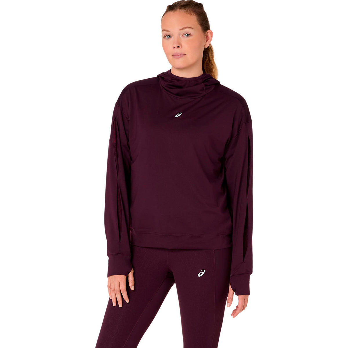 ASICS Nagino Winter Hoodie Koszulka do biegania - czerwone wino