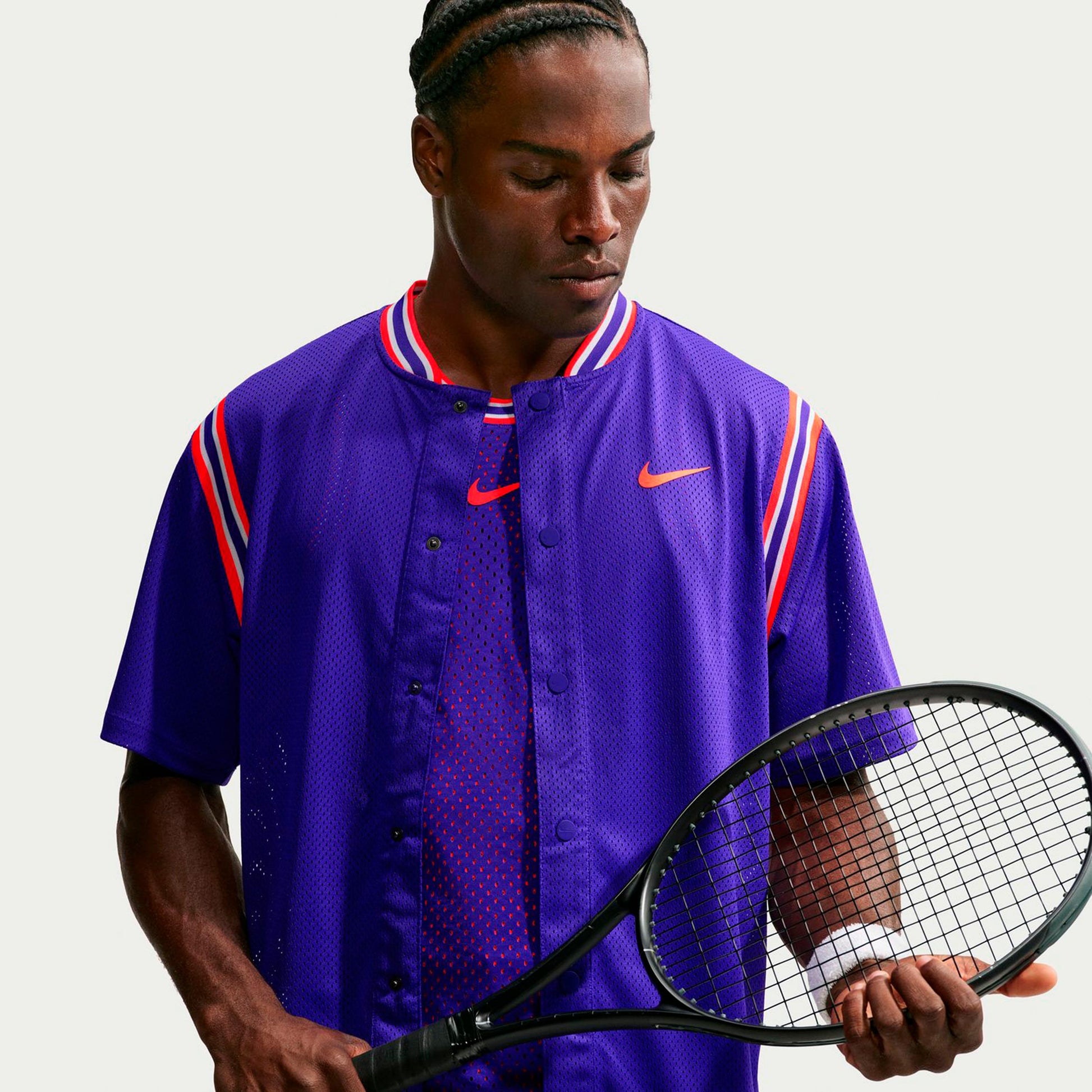 Nike Carlos Alcaraz Court Slam Polo Mężczyźni - liliowy, pomarańczowy