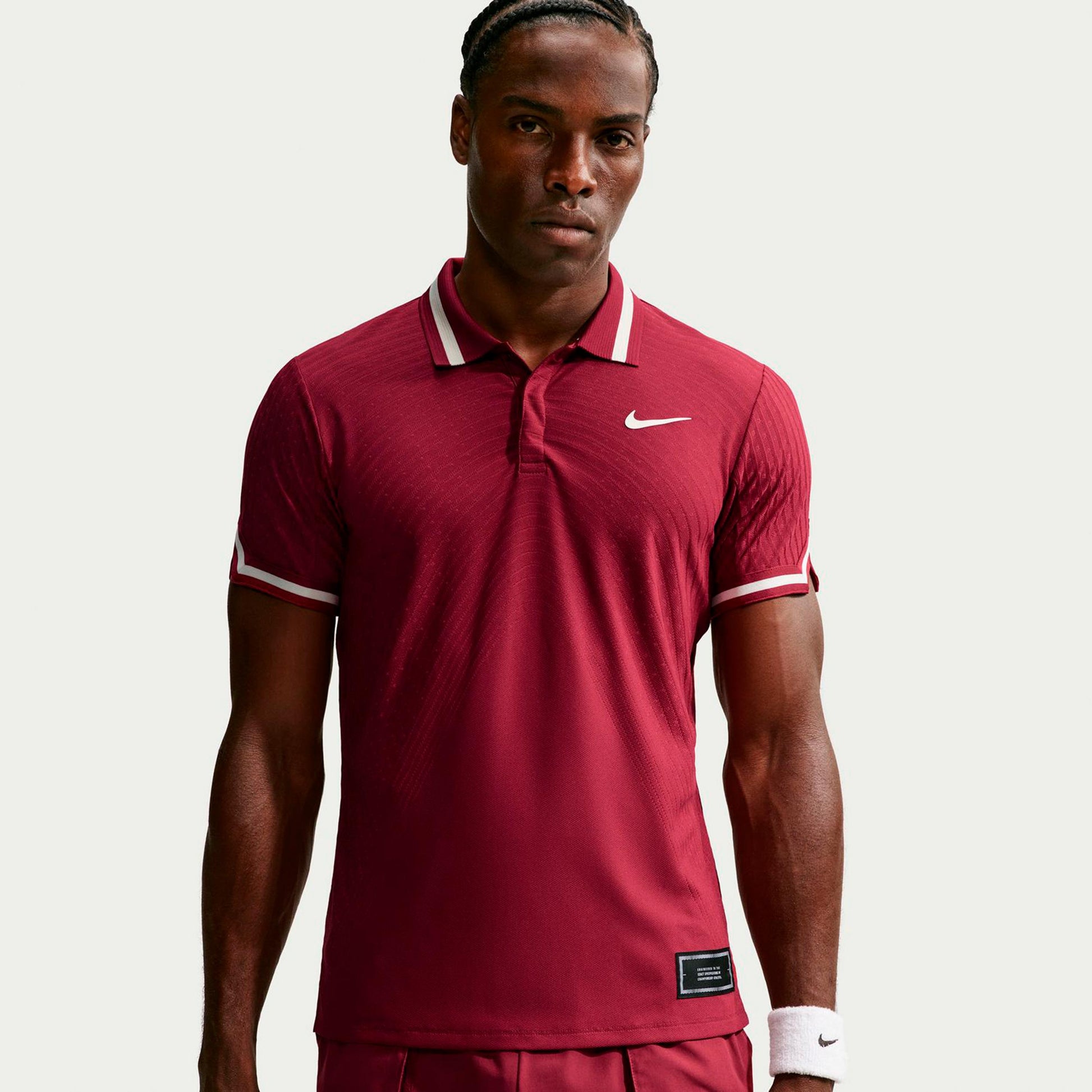 Nike Jannik Sinner Court Slam Polo Mężczyźni - czerwone wino, krem