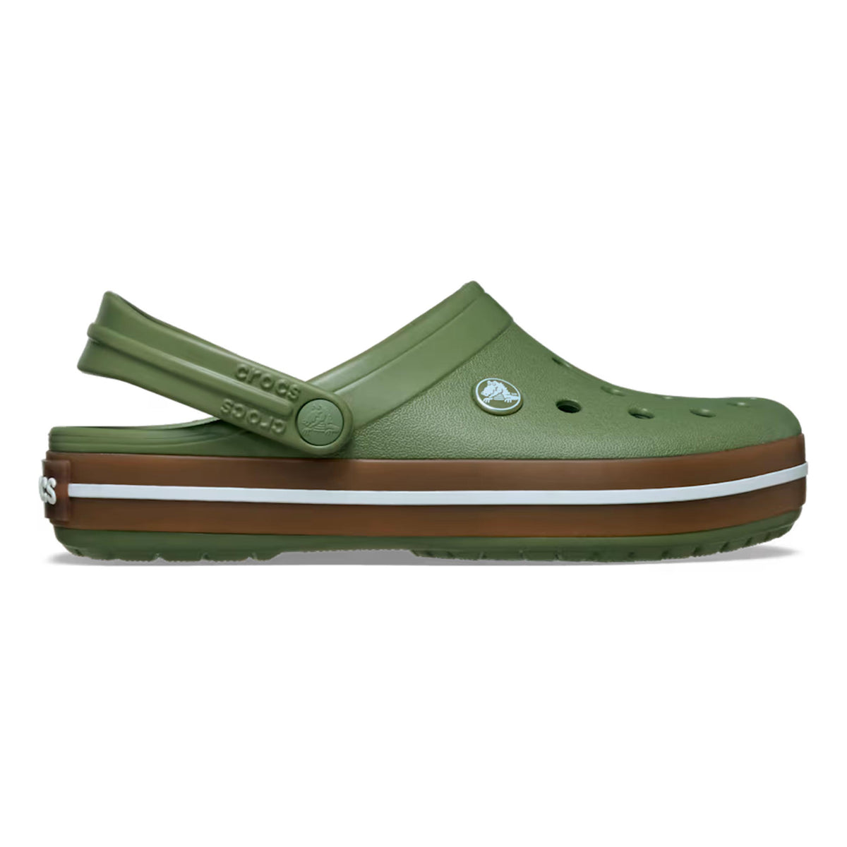 Crocs Crocband Gum Clog Klapki kąpielowe Mężczyźni - oliwka, beż