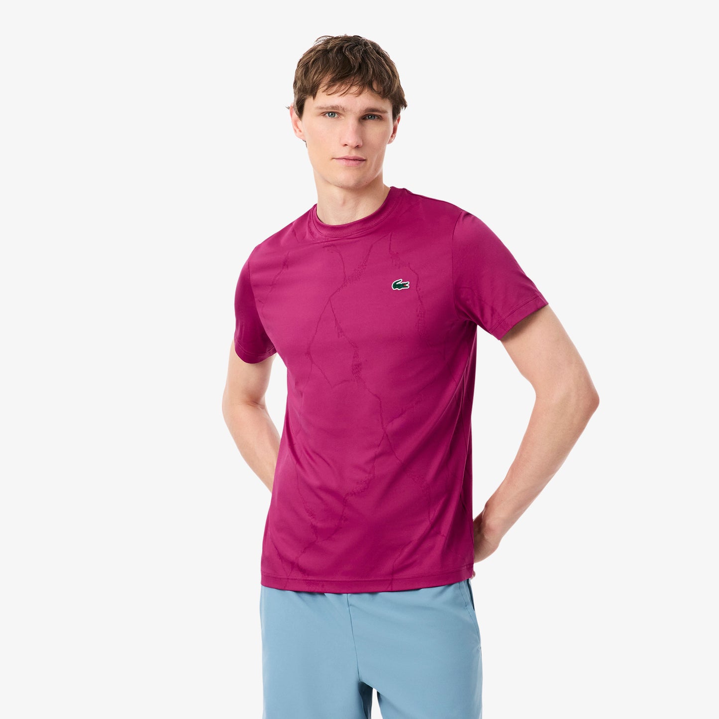 Lacoste Koszulka Mężczyźni - jagoda