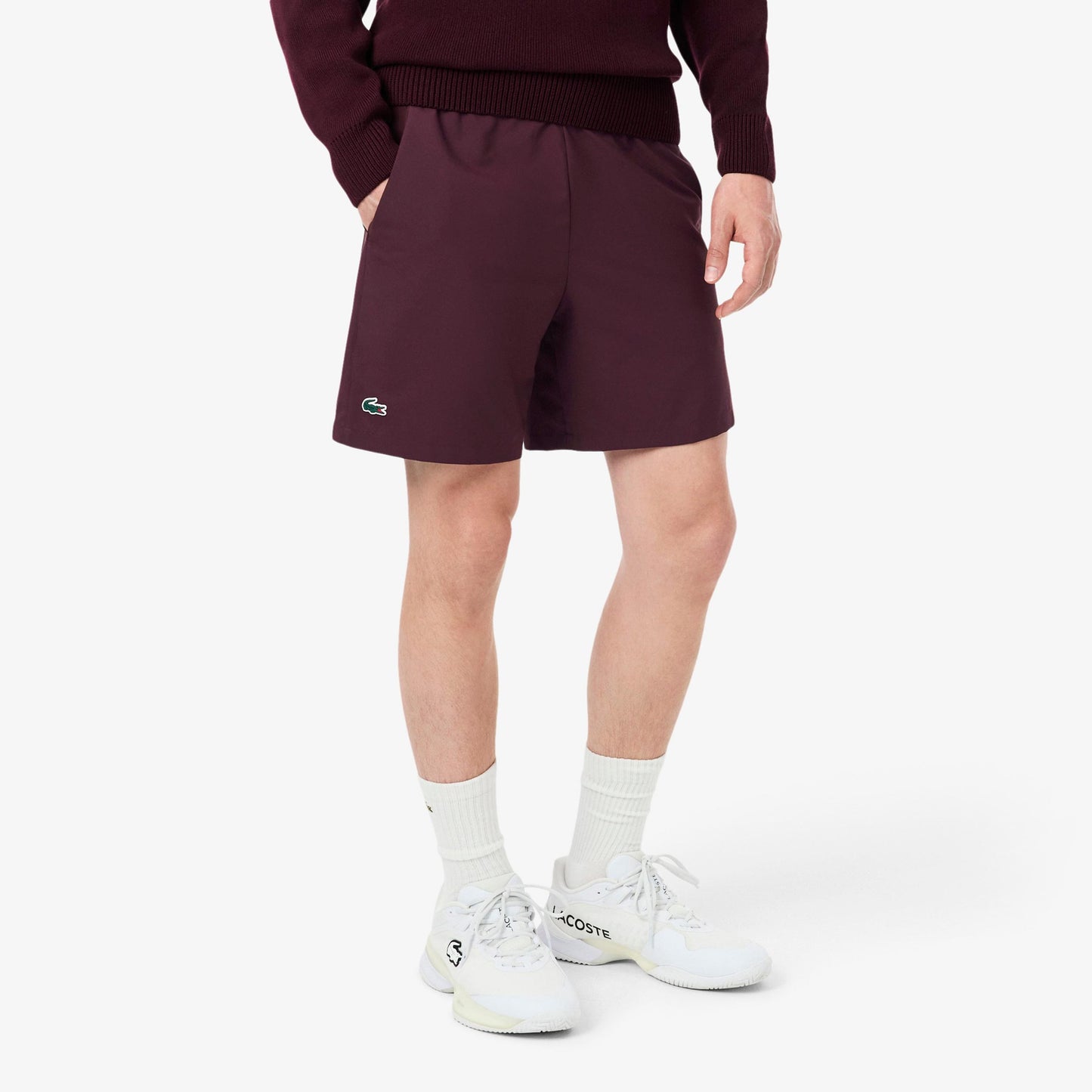 Lacoste Szorty Mężczyźni - ciemnoczerwony, biały