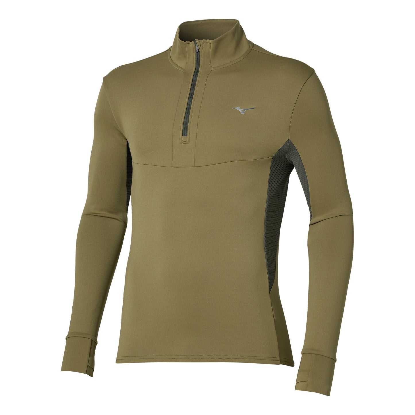 Mizuno Active Warmalite Half Zip Koszulka do biegania Mężczyźni - oliwka