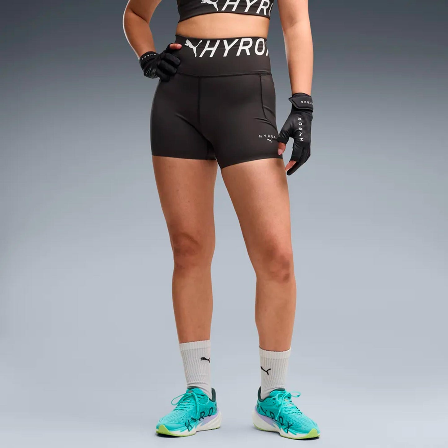 Puma HYROX PWRMODE 4in   Getry do biegania Kobiety - czarny