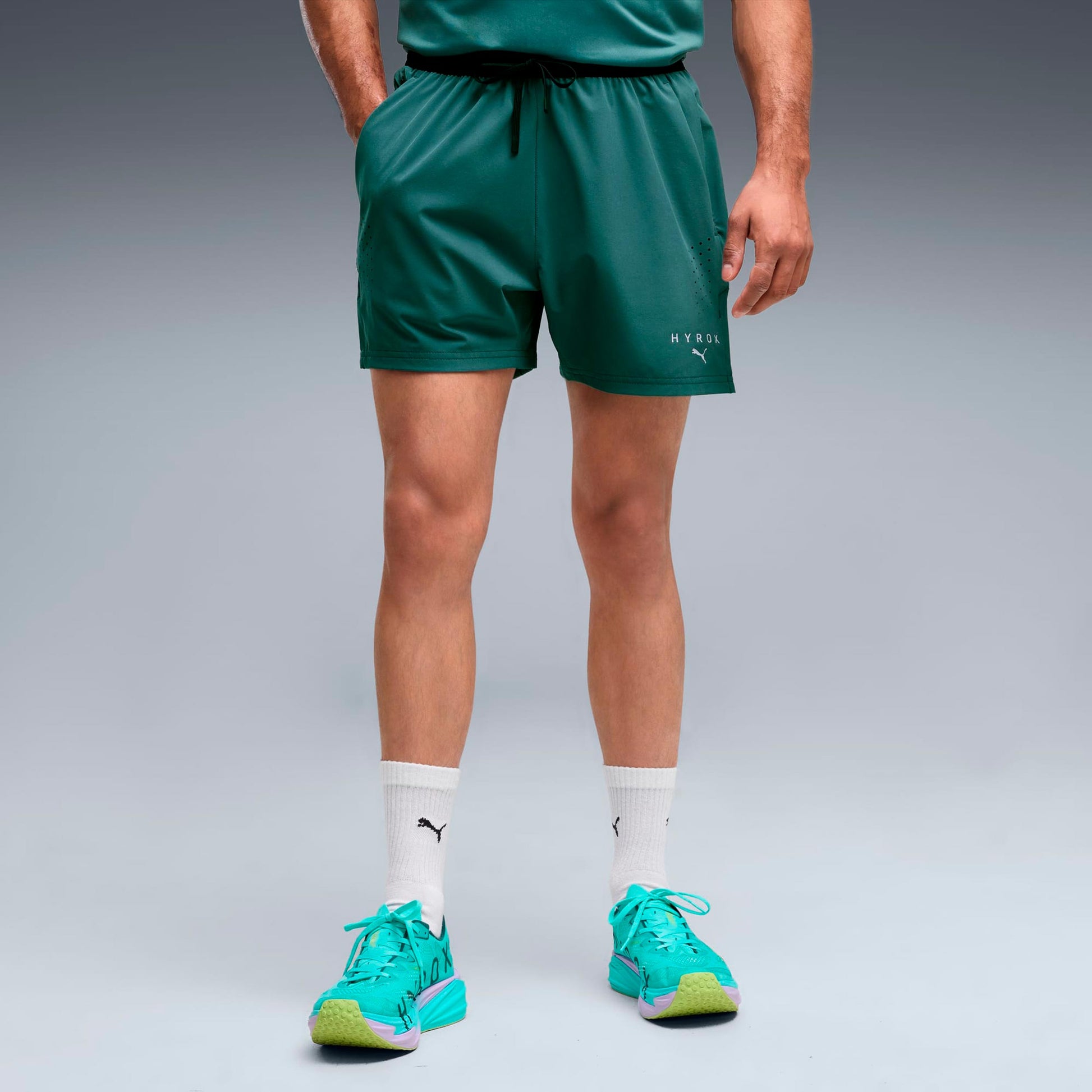 Puma HYROX PWRMODE 5in  Spodenki do biegania Mężczyźni - zieleń