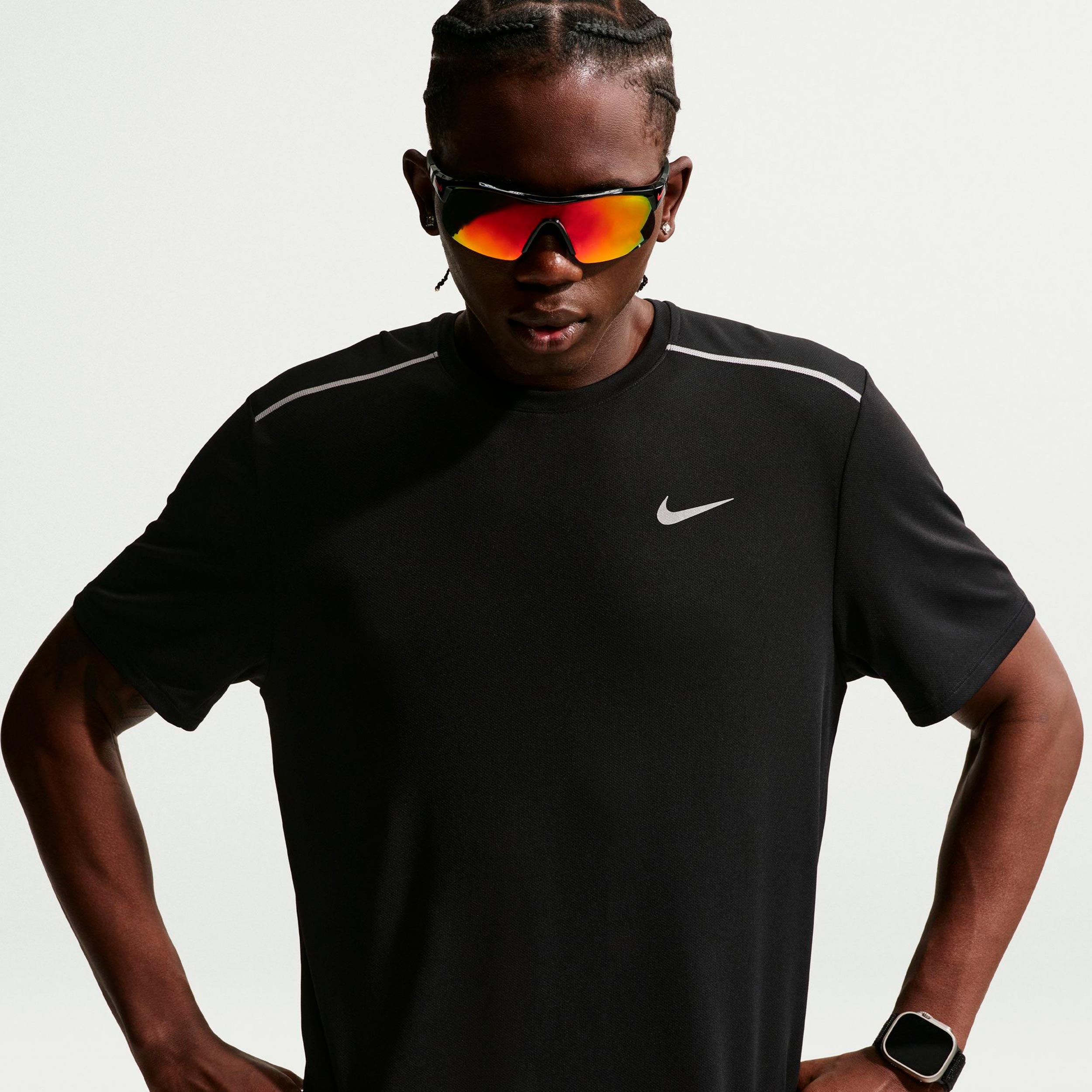 Nike Miler  Koszulka do biegania Mężczyźni - czarny, srebrny