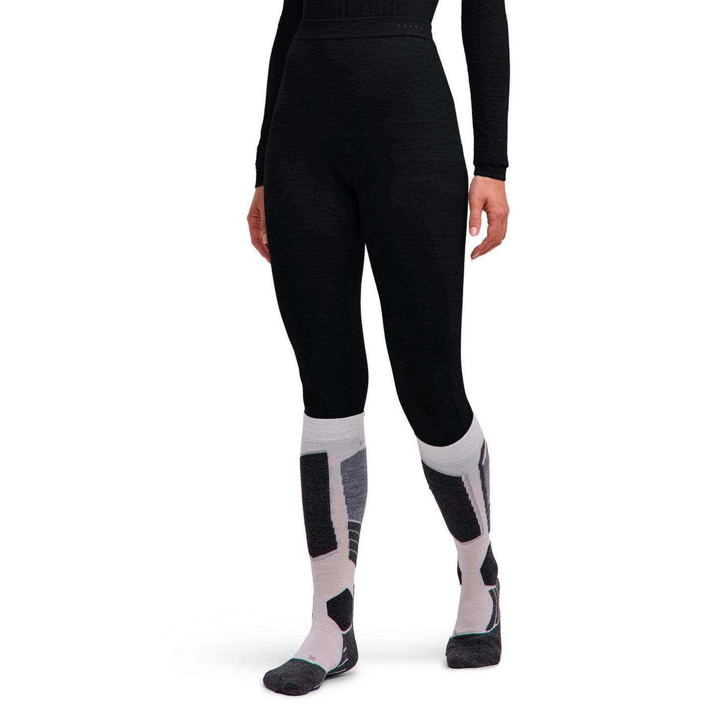 Falke Wool Tech Light 3/4  Getry Kobiety - czarny