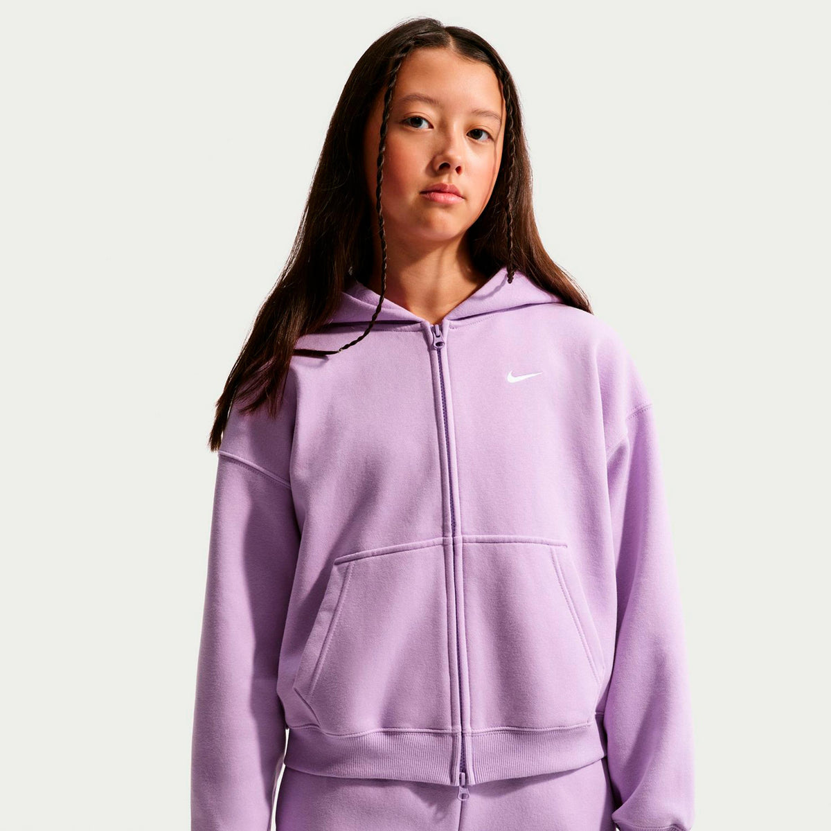 Nike Oversized Fleece Full-Zip Bluza dresowa Dziewczynki - fioletowy