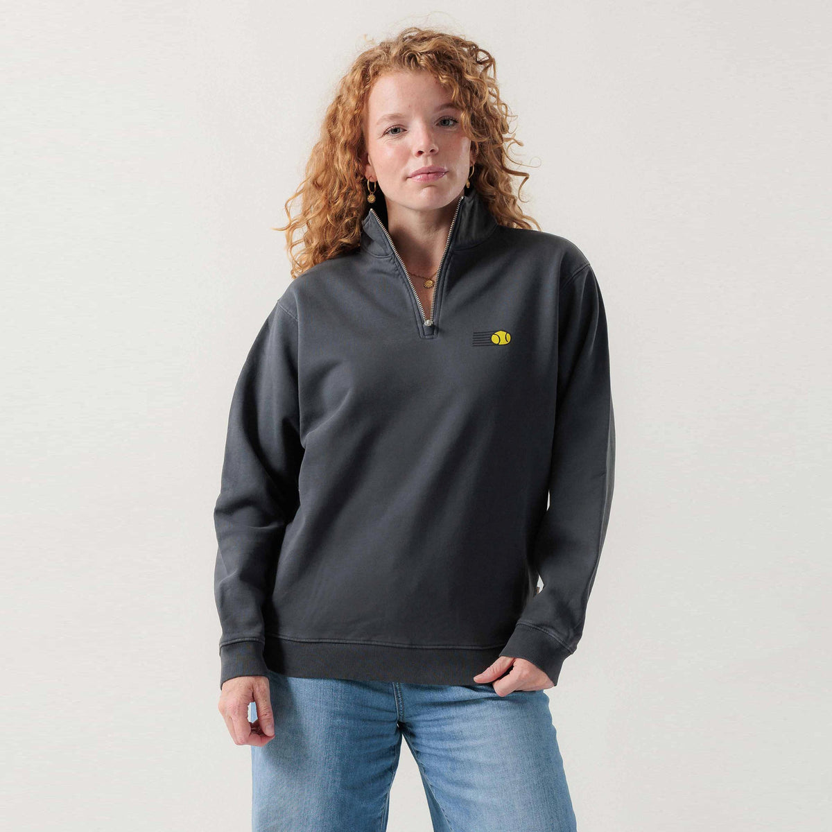 Lobster & Lemonade Snoopy Big Serve Energy – '83 Half Zip Bluza Unisex - ciemnoszary
