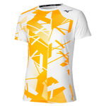 Mizuno Odzież tenisowa Mizuno Daybreakers Shadow Graphic Koszulka Mężczyźni-Biały,Cytrynowy Żółty