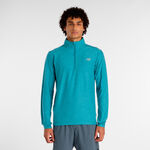 New Balance Koszulka New Balance Space Dye 1/4 Zip Koszulka Mężczyźni-szary, jasnoszary