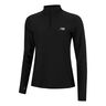 Space Dye Quarter Zip Długi Rękaw Kobiety-Czarny