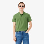 Lacoste ODZIEŻ Lacoste Ribbed Collar Polo Mężczyźni - zieleń, biały