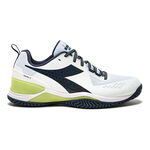 Diadora Buty tenisowe Diadora Blushield Torneo 2 Buty Do Tenisa Allcourt Mężczyźni-Biały,Limonka