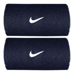 Nike ODZIEŻ Nike Swoosh Classic Doublewide Opaska przeciwpotna Unisex - ciemnoniebieski, biały