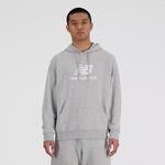 New Balance ODZIEŻ New Balance French Terry Logo Hoodie Bluza Mężczyźni-Szary