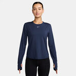 Nike ODZIEŻ Nike One Classic Dri-FIT Długi Rękaw Kobiety - ciemnoniebieski, biały