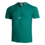 Wilson ODZIEŻ Wilson Players Seamless Zip Henley 2.0 Koszulka Mężczyźni-Zieleń