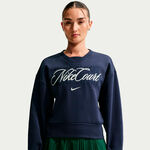 Nike Bluza Nike Court Fleece Crew Bluza Kobiety-ciemnoniebieski, krem