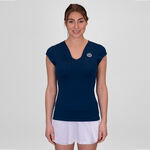 BIDI BADU ODZIEŻ BIDI BADU Crew V-Neck Koszulka Kobiety-Ciemnoniebieski