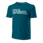 Wilson ODZIEŻ Wilson Script Eco Slimfit Koszulka Mężczyźni - petrol, 