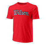 Wilson ODZIEŻ Wilson Script Eco Slimfit Koszulka Mężczyźni - czerwony, 