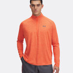 Under Armour Tech Textured 1/2 Zip-GRY Long-Sleeves