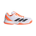 adidas Buty tenisowe adidas Courtflash buty do tenisa allcourt Dzieci-biały, pomarańczowy