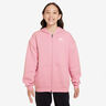Club Fleece Oversized Full-Zip Bluza Dresowa Dziewczynki-Róż
