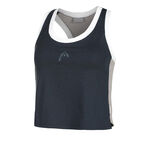 HEAD ODZIEŻ HEAD Play Crop Tank Top Kobiety-Ciemnoniebieski,Biały
