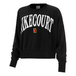 Nike ODZIEŻ Nike Court Heritage Fleece GFX Crew Bluza Kobiety-Czarny