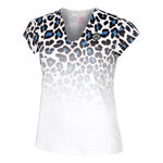 BIDI BADU ODZIEŻ BIDI BADU Leoparty Styles V-Neck Koszulka Kobiety-Biały,Czarny