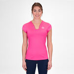 BIDI BADU ODZIEŻ BIDI BADU Crew V-Neck Koszulka Kobiety-Różowy