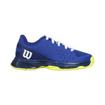 Wilson Buty tenisowe Wilson RUSH PRO AC Buty Do Tenisa Allcourt Dzieci-Niebieski,Neonowy Ż&oacute;łty