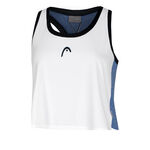 HEAD ODZIEŻ HEAD Play Crop Tank Top Kobiety-Biały,Niebiesko-szary