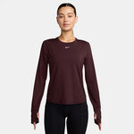 Nike ODZIEŻ Nike One Classic Dri-FIT Długi Rękaw Kobiety - ciemnoczerwony, biały
