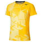 Mizuno Odzież tenisowa Mizuno Daybreakers Shadow Graphic Koszulka Mężczyźni-żółty