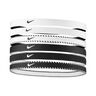 Nike Flex Classic Opaska Do Włosów Opakowanie 6 Szt.-Biały,Czarny