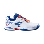 Babolat Buty tenisowe Babolat Propulse buty do tenisa allcourt Dzieci - biały, ciemnoniebieski