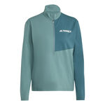 adidas ODZIEŻ adidas Terrex MT Half-Zip Koszulka do biegania Kobiety - ciemnozielony, zieleń